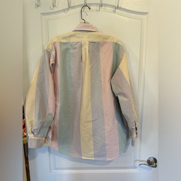Ralph Lauren '90s Multi color Button down long sleeve cotton big shirt sz small - Picture 5 of 5